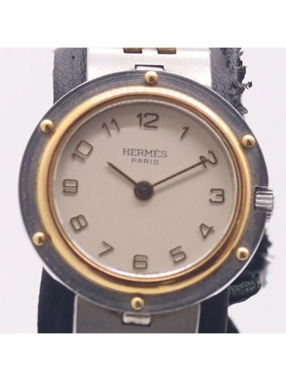 Hermes Clipper Ivory Dial Watch